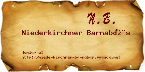 Niederkirchner Barnabás névjegykártya