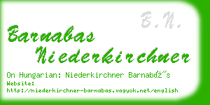 barnabas niederkirchner business card